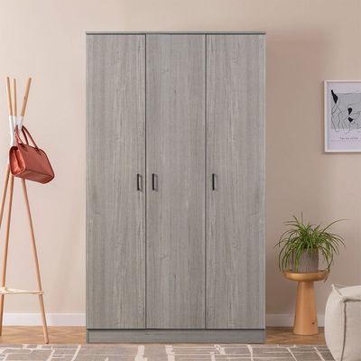 Gamorah 3Door Wardrobe-Warm Grey