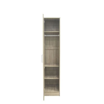 Supreme 1-Door Wardrobe with Mirror - French Sonoma Oak - With 2-Year Warranty