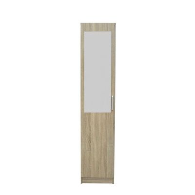 Supreme 1-Door Wardrobe with Mirror - French Sonoma Oak - With 2-Year Warranty