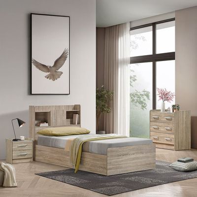 Supreme 2-Door Wardrobe with Mirror - French Sonoma Oak - With 2-Year Warranty