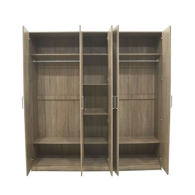 Supreme 5-Door Wardrobe with Mirror - French Sonoma Oak - With 2-Year Warranty