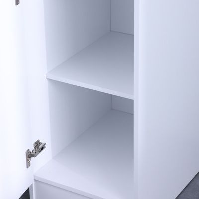 Supreme 1-Door Wardrobe with Mirror - White - With 2-Year Warranty