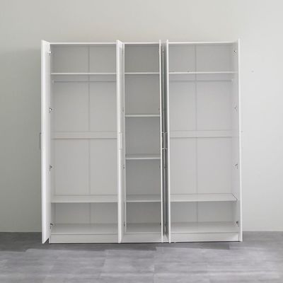 Supreme 5-Door Wardrobe with Mirror - White - With 2-Year Warranty