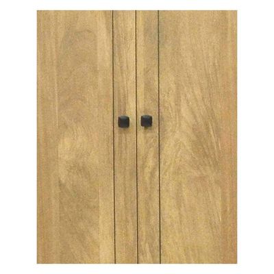 Athens 5-Door Wardrobe with Drawers & Mirror - Light Oak - With 2-Year Warranty