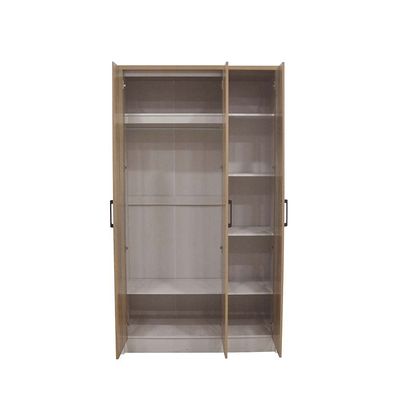 Swann 3-Door Wardrobe with Mirror - Summer Oak/Pearl White - With 2-Year Warranty