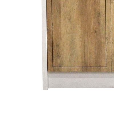 Swann 6-Door Wardrobe with Mirror - Summer Oak/Pearl White - With 2-Year Warranty