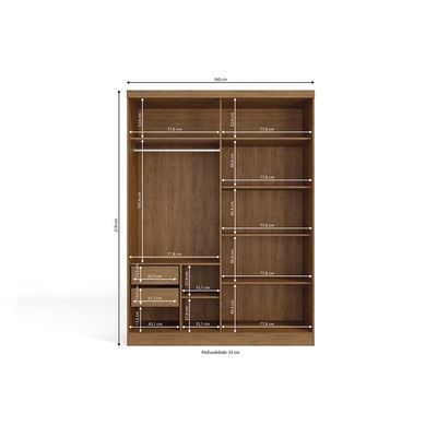 Morita 2 Door Sliding  Wardrobe - Off White / Oak