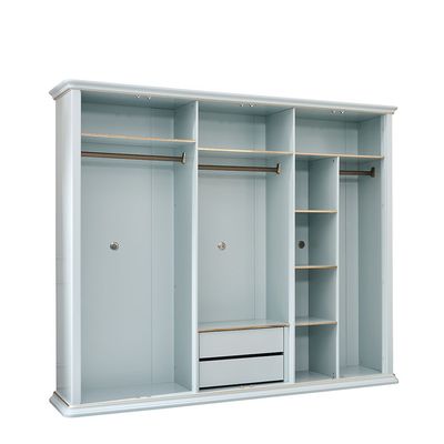 Bluebell 6 Door Wardrobe With Mirror  - Light Blue