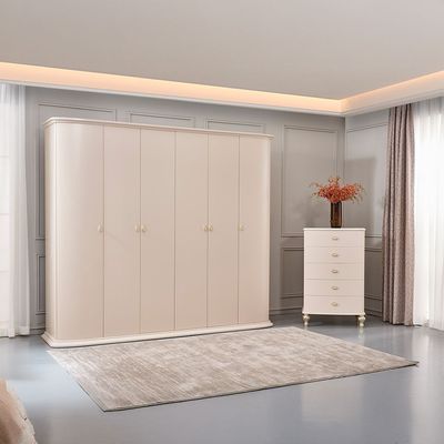 Jasmine 6 Door Wardrobe   - Light Beige