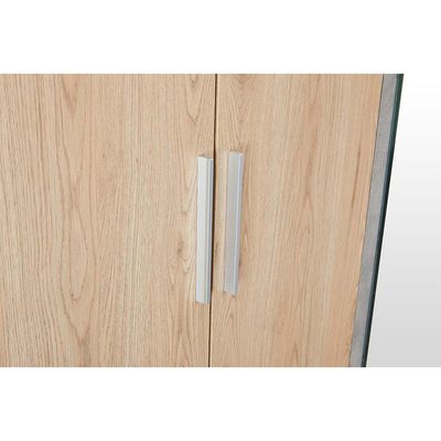 Edison 6 Door Wardrobe W/2 Drawers & 2 Mirrors-Oak+Cement