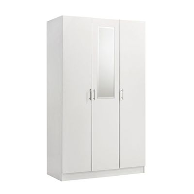 Notis 3 Door Wardrobe W/Drawer & Mirror-Gloss White