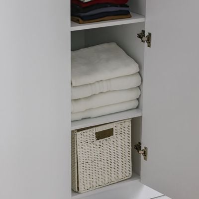Notis 5 Door Wardrobe W/2Drawers & Mirror-Gloss White