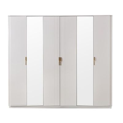 Lintell 6 Door Wardrobe - Cream