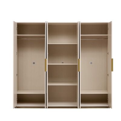 Ashton 6 Door Wardrobe - Beige /Brushed Gold