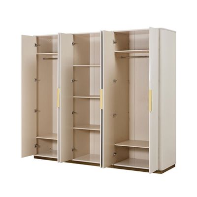 Ashton 6 Door Wardrobe - Beige /Brushed Gold