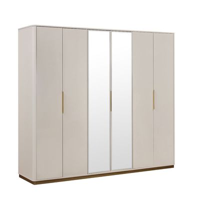 Ashton 6 Door Wardrobe - Beige /Brushed Gold