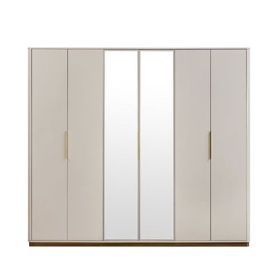 Ashton 6 Door Wardrobe - Beige /Brushed Gold