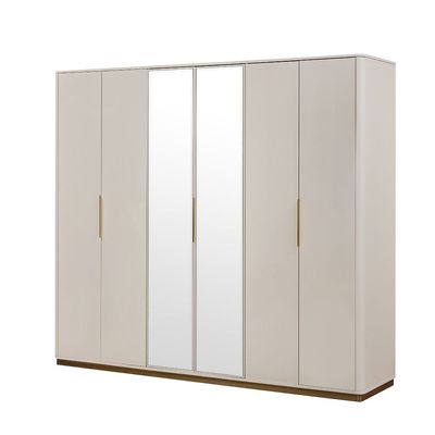 Ashton 6 Door Wardrobe - Beige /Brushed Gold