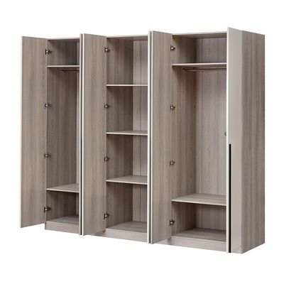 Trevor 6 Door Wardrobe - Beige / L. Grey