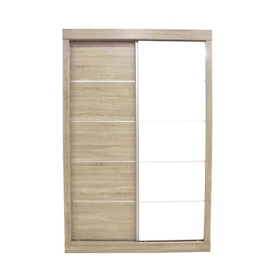 Supreme 2Door Compact Sliding Door Wardrobe W/Mirrors-French Sonoma Oak