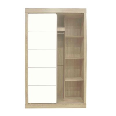 Supreme 2Door Compact Sliding Door Wardrobe W/Mirrors-French Sonoma Oak