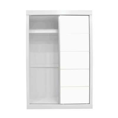 Supreme 2Door Compact Sliding Door Wardrobe W/Mirrors-White