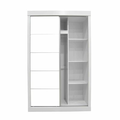 Supreme 2Door Compact Sliding Door Wardrobe W/Mirrors-White