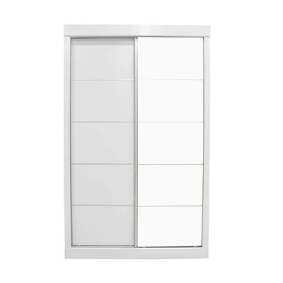 Supreme 2Door Compact Sliding Door Wardrobe W/Mirrors-White