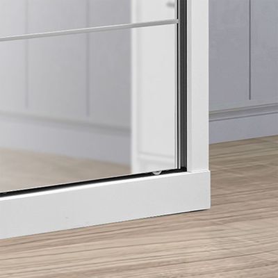 Supreme 2Door Compact Sliding Door Wardrobe W/Mirrors-White