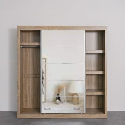 Supreme 2-Door Large Sliding Door Wardrobe with Mirror - French Sonoma Oak
