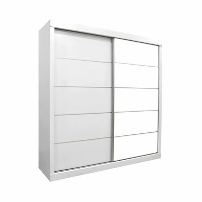 Supreme 2Door Large Sliding Door Wardrobe W/Mirrors-White