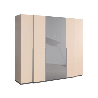 Mulligan 6 Door Wardrobe W/2 Mirrors-Khaki