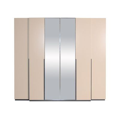 Mulligan 6 Door Wardrobe W/2 Mirrors-Khaki