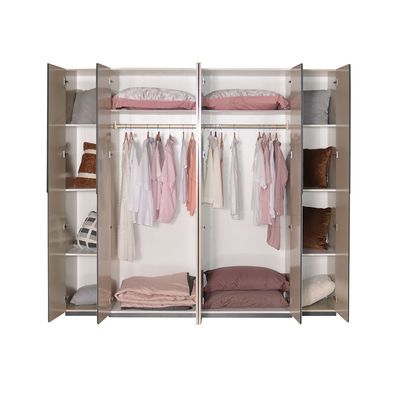 Mulligan 6 Door Wardrobe W/2 Mirrors-Khaki