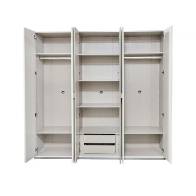 Aries 6 Dr Wardrobe w/Mirrors - L.Beige Oak Veneer