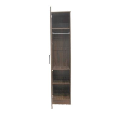Supreme 1Door Wardrobe W/Mirrorr-Light Walnut