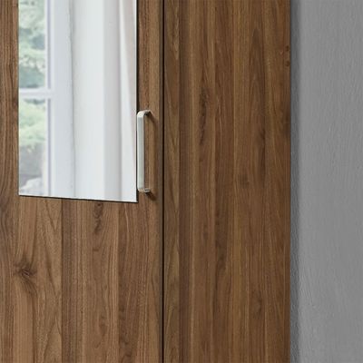Supreme 1Door Wardrobe W/Mirrorr-Light Walnut