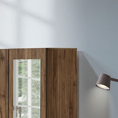Supreme 2Door Wardrobe W/Mirror-Light Walnut