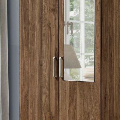 Supreme 2Door Wardrobe W/Mirror-Light Walnut
