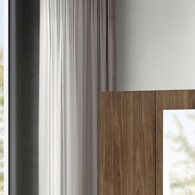 Supreme 4Door Wardrobe W/Mirror-Light Walnut
