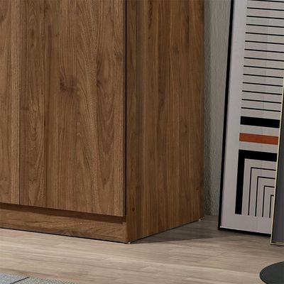 Supreme 4Door Wardrobe W/Mirror-Light Walnut