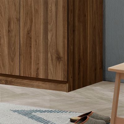 Supreme 5Door Wardrobe W/Mirror-Light Walnut