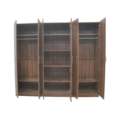 Supreme 6Door Wardrobe W/Mirror-Light Walnut