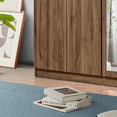 Supreme 6Door Wardrobe W/Mirror-Light Walnut