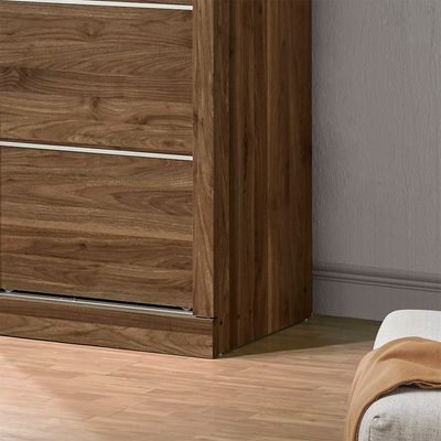 Supreme 2Door Large Sliding Door Wardrobe W/Mirrors-Light Walnut