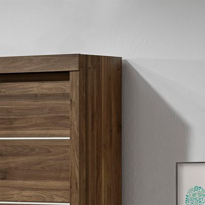 Supreme 2Door Large Sliding Door Wardrobe W/Mirrors-Light Walnut