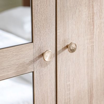 Monro 3 Door Wardrobe with Mirror - Natural Oak