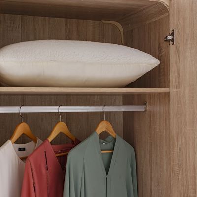 Monro 3 Door Wardrobe with Mirror - Natural Oak