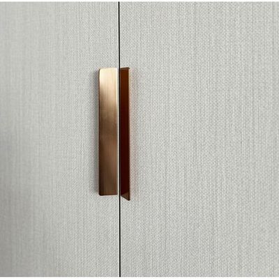 Terakkai 6 Door Wardrobe w/ 2 Mirror - Walnut/Beige/Bronze