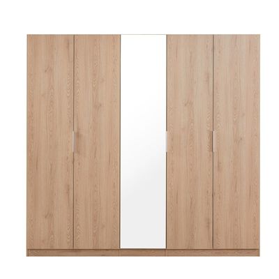 Float 5 Door Wardrobe With 1 Mirror-Natural Oak